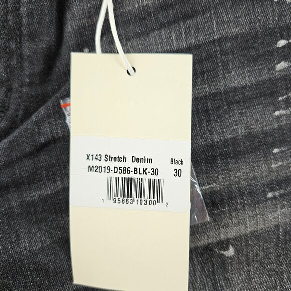 mnml Jeans Mens 30 Black X143 Stretch Denim Distressed Slim Fit - Picture 5 of 16